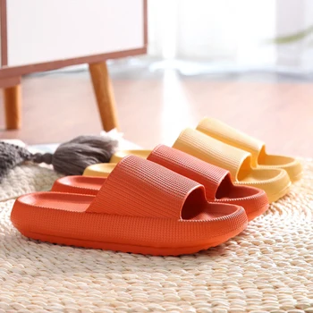 Women Thick Platform Slippers Indoor Bathroom Slipper Soft Eva Anti-Slip Couples Home Floor Slides Ladies Summer Shoes 2