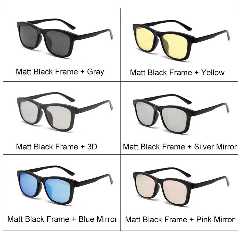 Два Oclock магнитные солнцезащитные очки для мужчин Поляризованные клип на солнцезащитные очки для женщин 3D очки ночного видения Поддержка настроить диоптрий объектив A2201