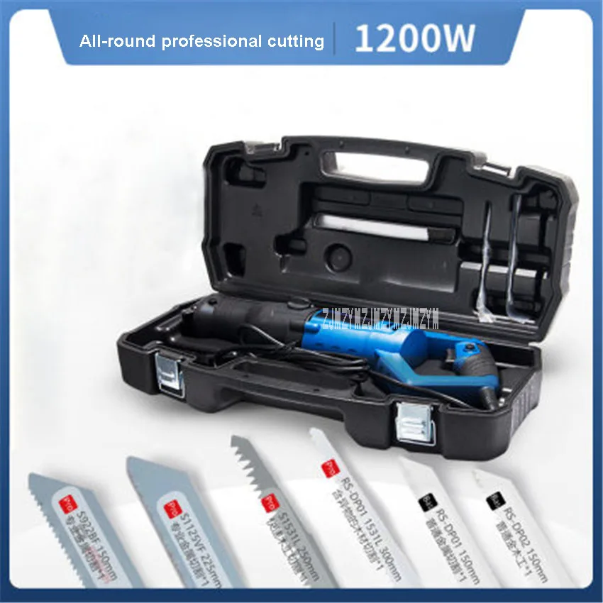 All-round cutting RS-D01 1200 Вт высокой мощности Мощность электропила профессиональный деревообрабатывающий электрическая сабельная пила мелкие бытовые металлическая пила для резки 220V - Цвет: All-round cutting