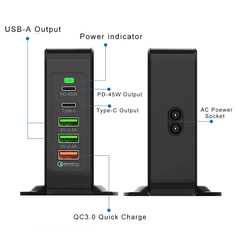 75 Вт Быстрая зарядка 3,0 usb type C PD адаптер питания зарядное устройство для телефона для iPhone 11 Macbook Air huawei samsung планшет быстрое USB зарядное устройство