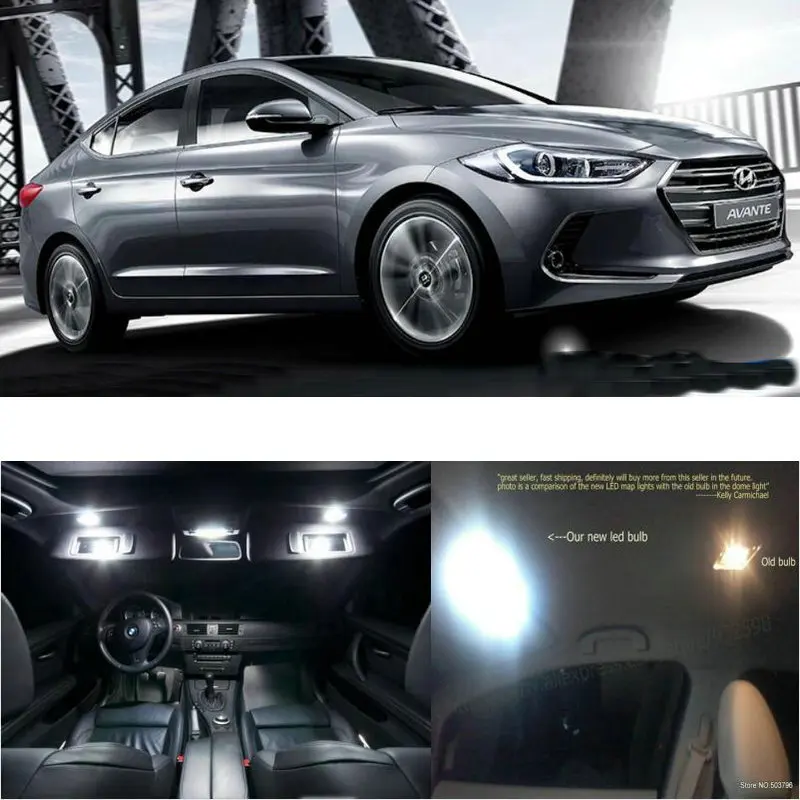 

8 шт., светодиодные лампы для салона автомобиля Hyundai avante ad/avante ad