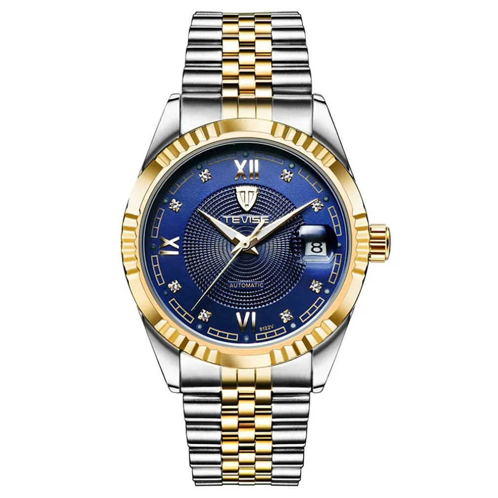 

TEVISE Waterproof Fashionable Men'S Watch Automatic Mechanical Watch Casual Spiral Crown Automatic Watch Hot