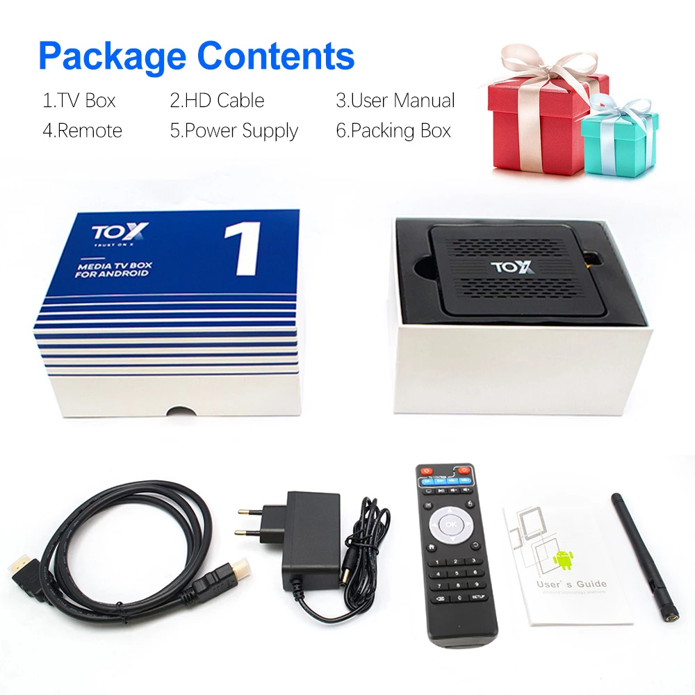 Caixa de tv Android Tvbox 4gb 32gb Amlogic S905x3 Wifi 1000m bt 4k Media Player Conjunto Caixa Superior Suporte Dolby Atmos Áudio Tox1 9 Tox 1 - Image 6