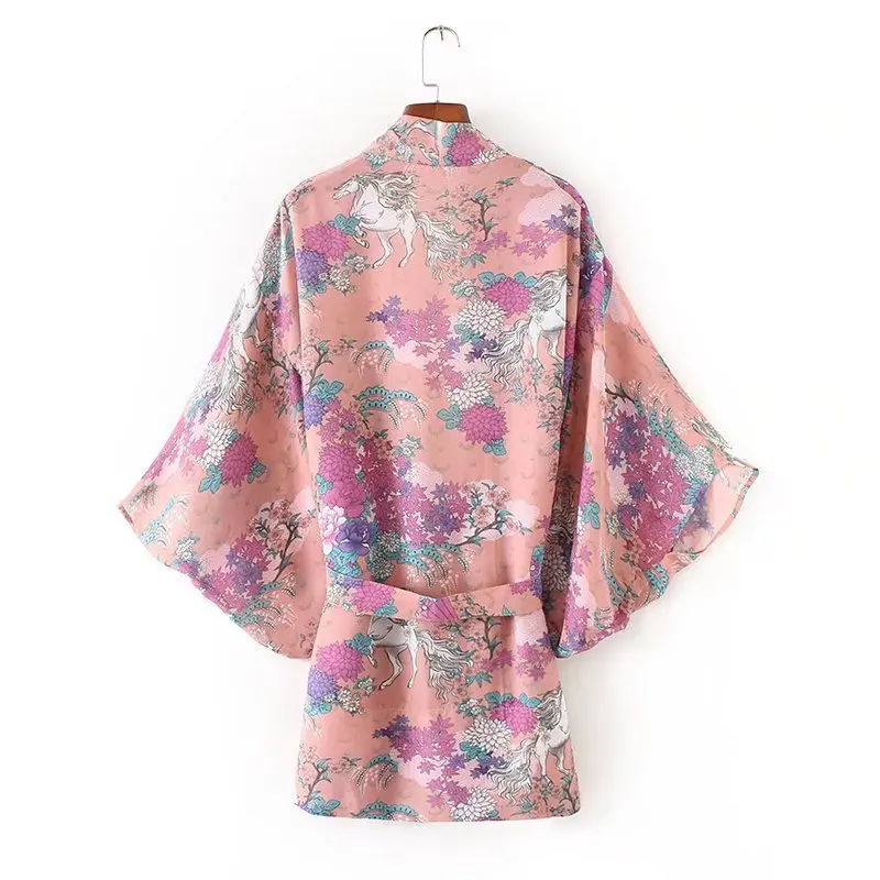 

2017 Western Style Spring And Summer WOMEN'S Dress New Style My Little Printed Loose-Fit Kimono Sun Protection Clothing