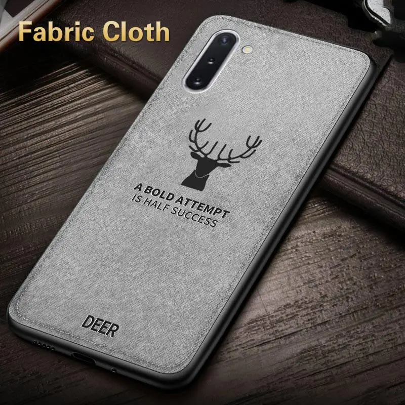 

Cloth Deer Pattern TPU Case For Samsung Note 10 Pro Shockproof Cover Silicone Bumper Shell for A60 M40 A80 A90 A70 A50 A40 Capa