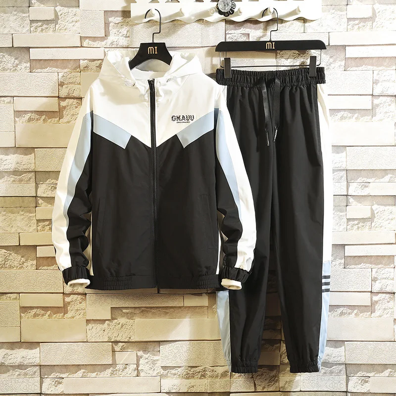 

2019 New Style MEN'S Hoodie Hip Hop Set Trend Spring Hooded Jacket MEN'S Outerwear Two-Piece Set Japanese-style Men'S Wear