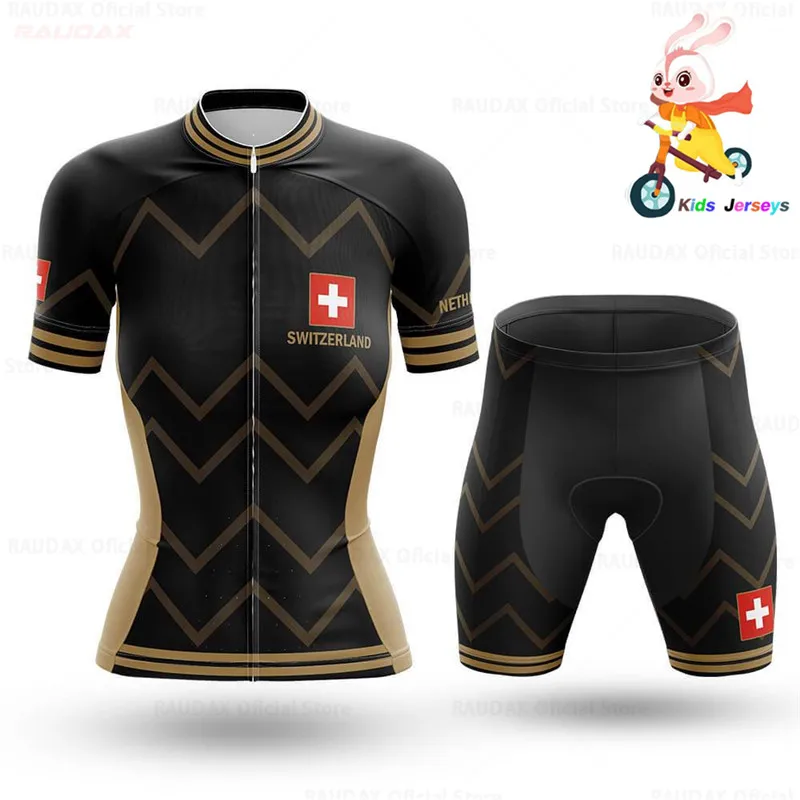 Switzerland 2020 летний детский комплект из Джерси для велоспорта детские дышащие
