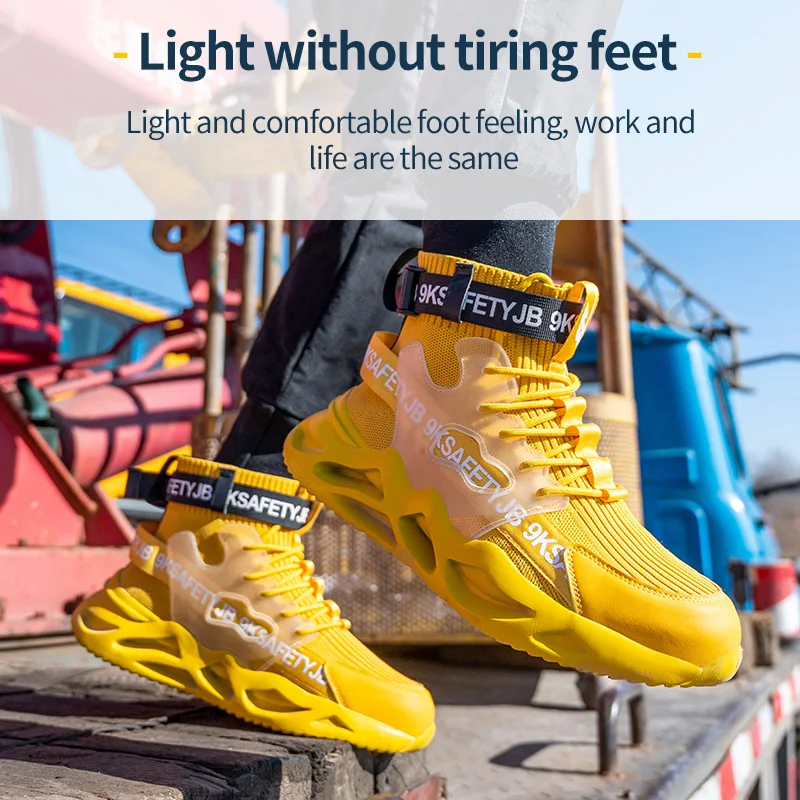 Safety Shoes Men Metal Toe Indestructible Ryder Shoe Work Boots Steel Toe Waterproof Breathable Sneakers