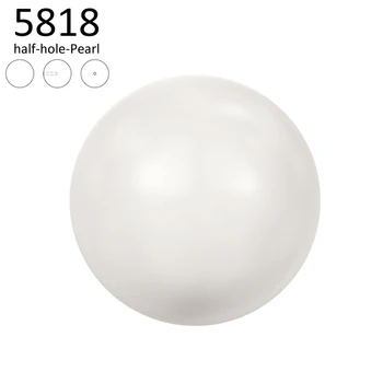 

(1 piece) 100% Original Crystal from Swarovski 5818 half-hole version of the Classic Round Pearl for IY earrings and pendants
