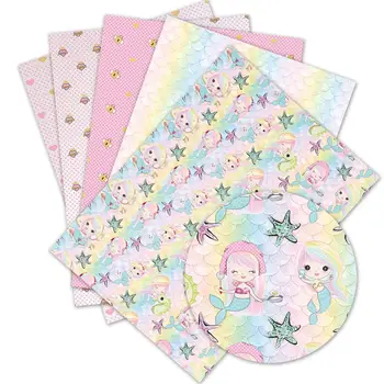 

Diy accessories 30*136cm Christmas Santa Claus Printed Faux Synthetic Leather Sheets for Bow,DIY handmade Materials L141
