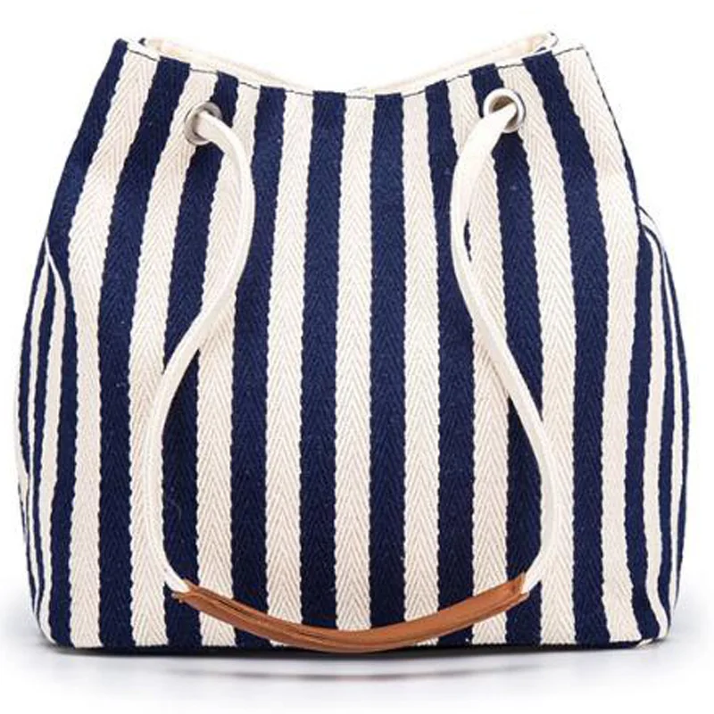 

Simple Canvas Bag Small Fresh Striped Shoulder Bag Messenger Bag