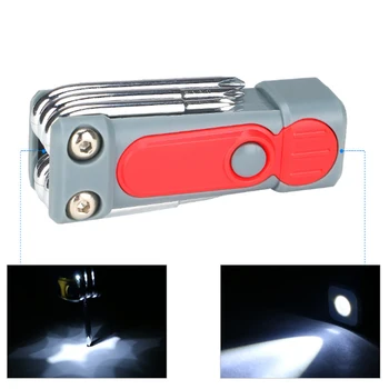 

Mini Multifunction Tools LED Flashlight Folding Screwdriver Set Hunting Fishing Camping Torch Lantern Spotlight Emergency Lamp