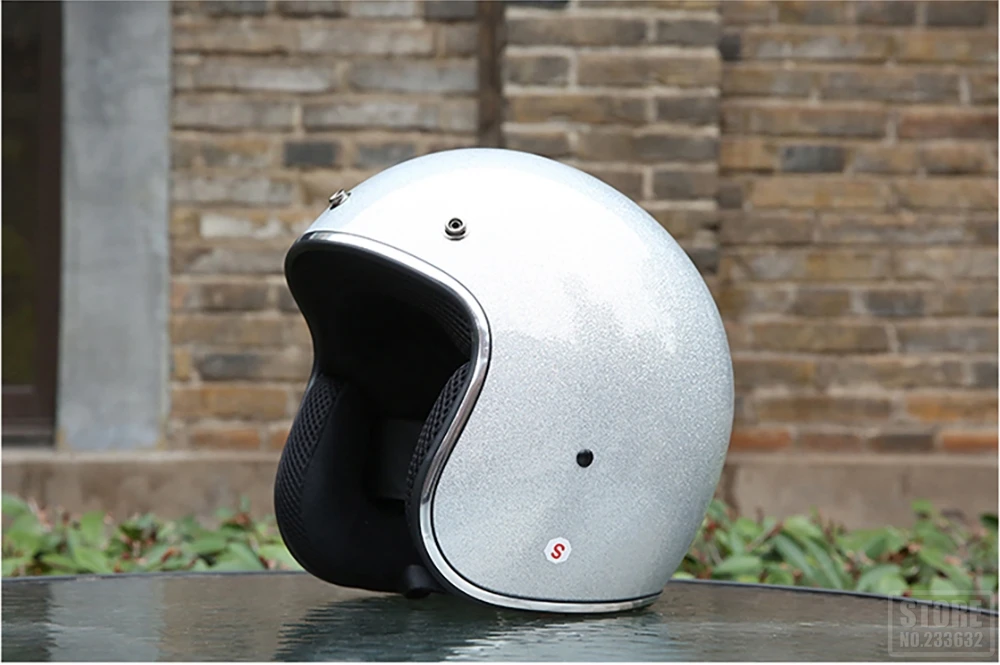 AMZ винтажный мотоциклетный шлем Casco Moto крест Половина лица Мото шлем Ретро Casco скутер шлемы с точка сертификации