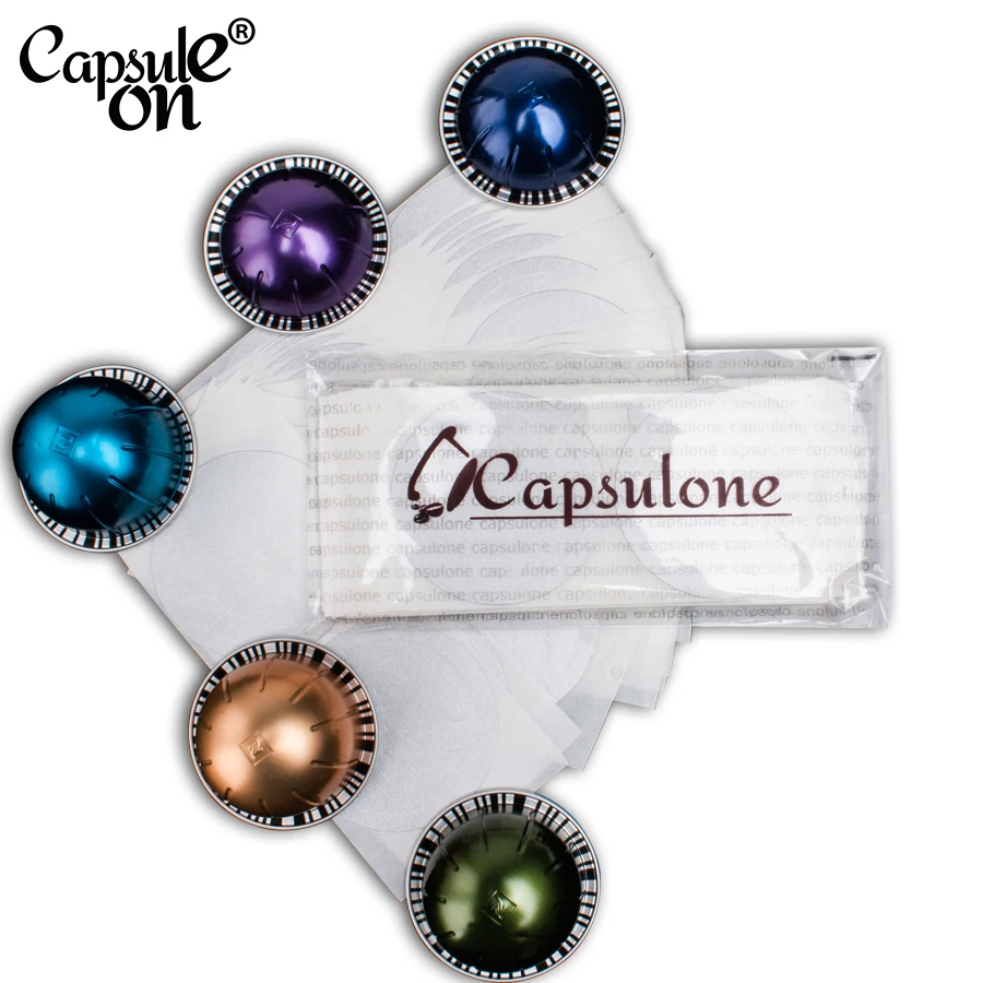 CAPSULONE многоразовая Алюминиевая Фольга Наклейка совместима с Nespresso Vertuoline/капсулы