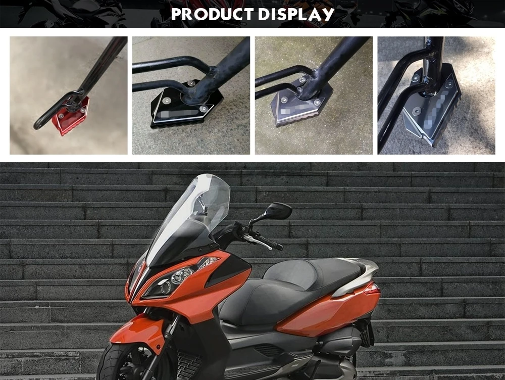 Для KYMCO Downtown 200i 300i 350i 300 350 мотоциклетная обувь расширение Pad CNC алюминиевая боковая стойка кронштейн расширение плиты Pad