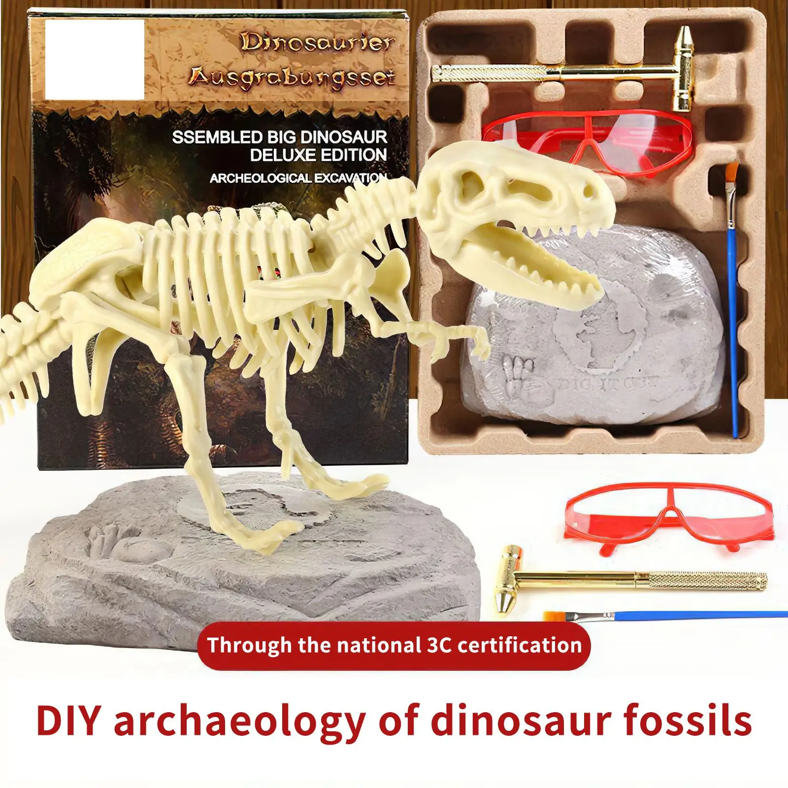 Cavar fuera dinosaurio esqueleto fósil Arqueología Excavación Kit for Kids ~ T Rex 