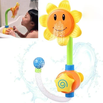 

Baby Bath Toy Children Sunflower Spray Water Shower Tub Faucet Kids Bathroom Toys