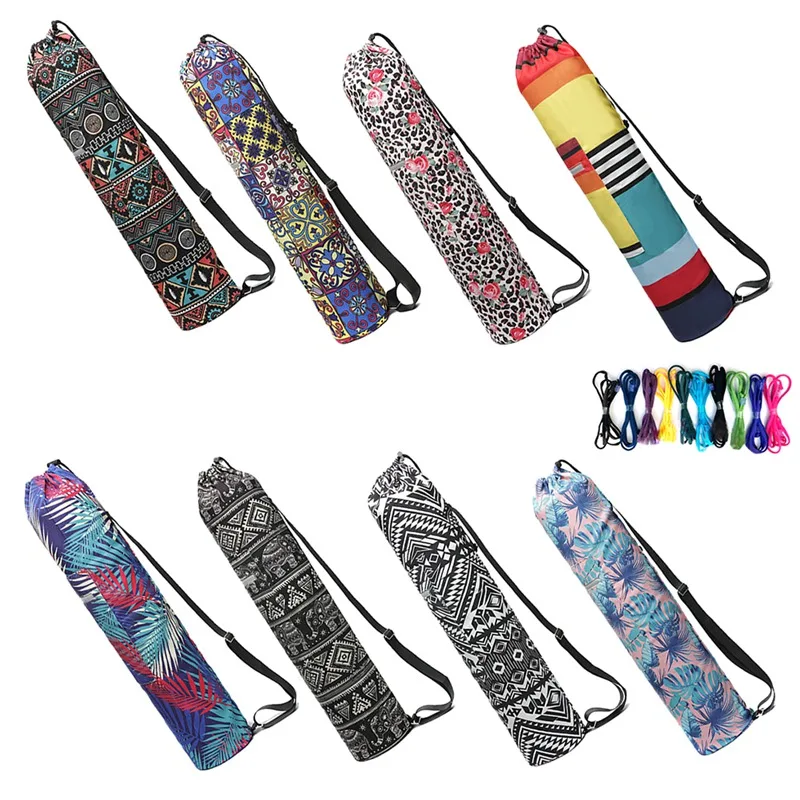 8 colors! Yoga Mat Bag Adjustable Strap, Water Bottle Carrier Inner& Outer Pockets- Fits Most Yoga Mat Sizes