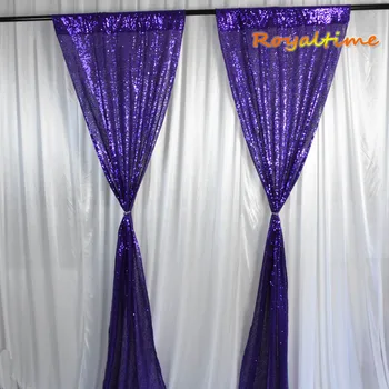 

Royaltime 2x8.5ft Elegant Purple Sequin Backdrops Party Wedding Photo Booth Background Decor Sequin Curtains Drape Sequin Panels