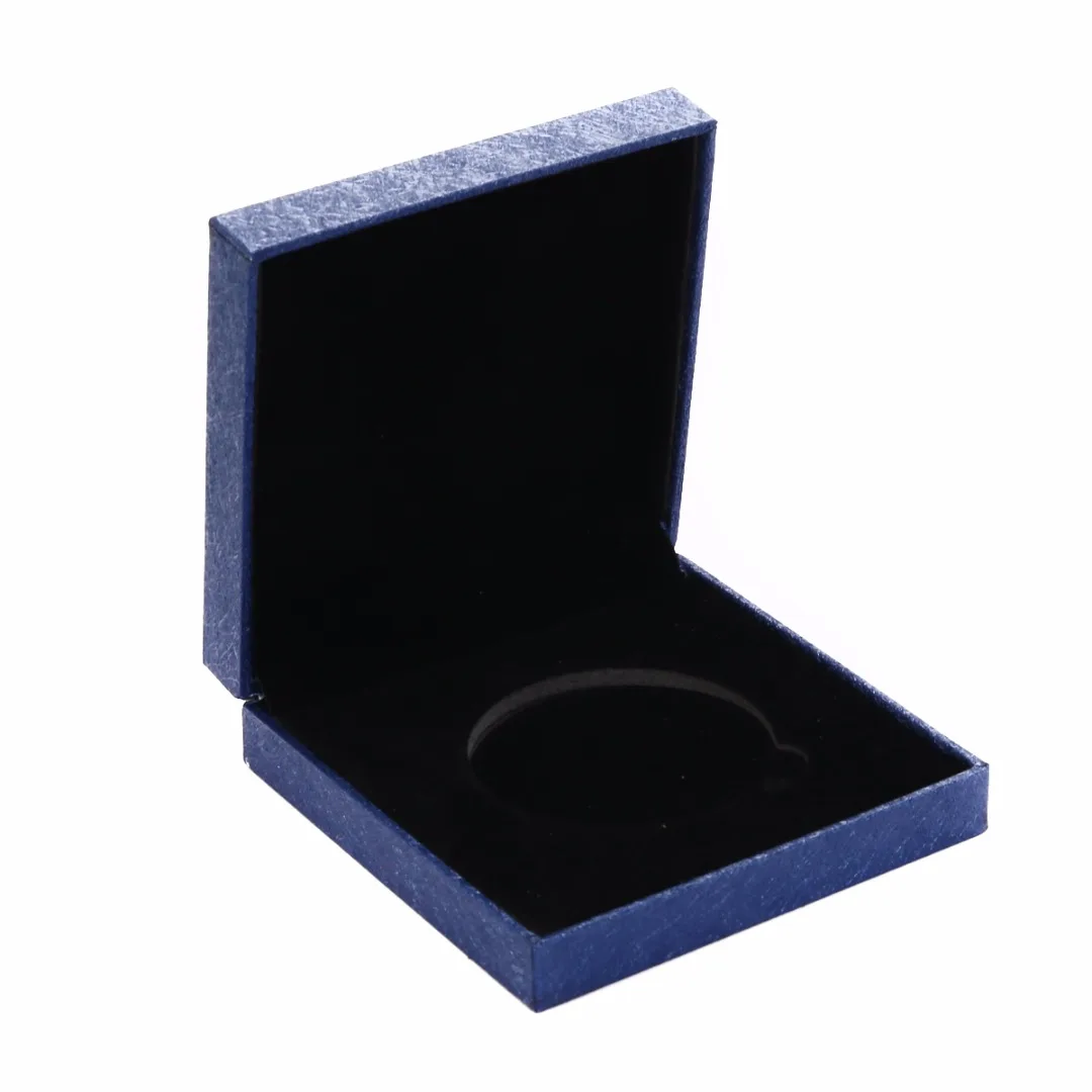 Mayitr Blue Coin Organizer Medal Presentation Display Box Adjust Case with Capsule For Money Collection