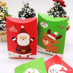 10 шт крафт-бумага Подушка Коробка с рождественскими конфетами шоколадная закуска Подарочная коробка для дня рождения свадьбы новый год