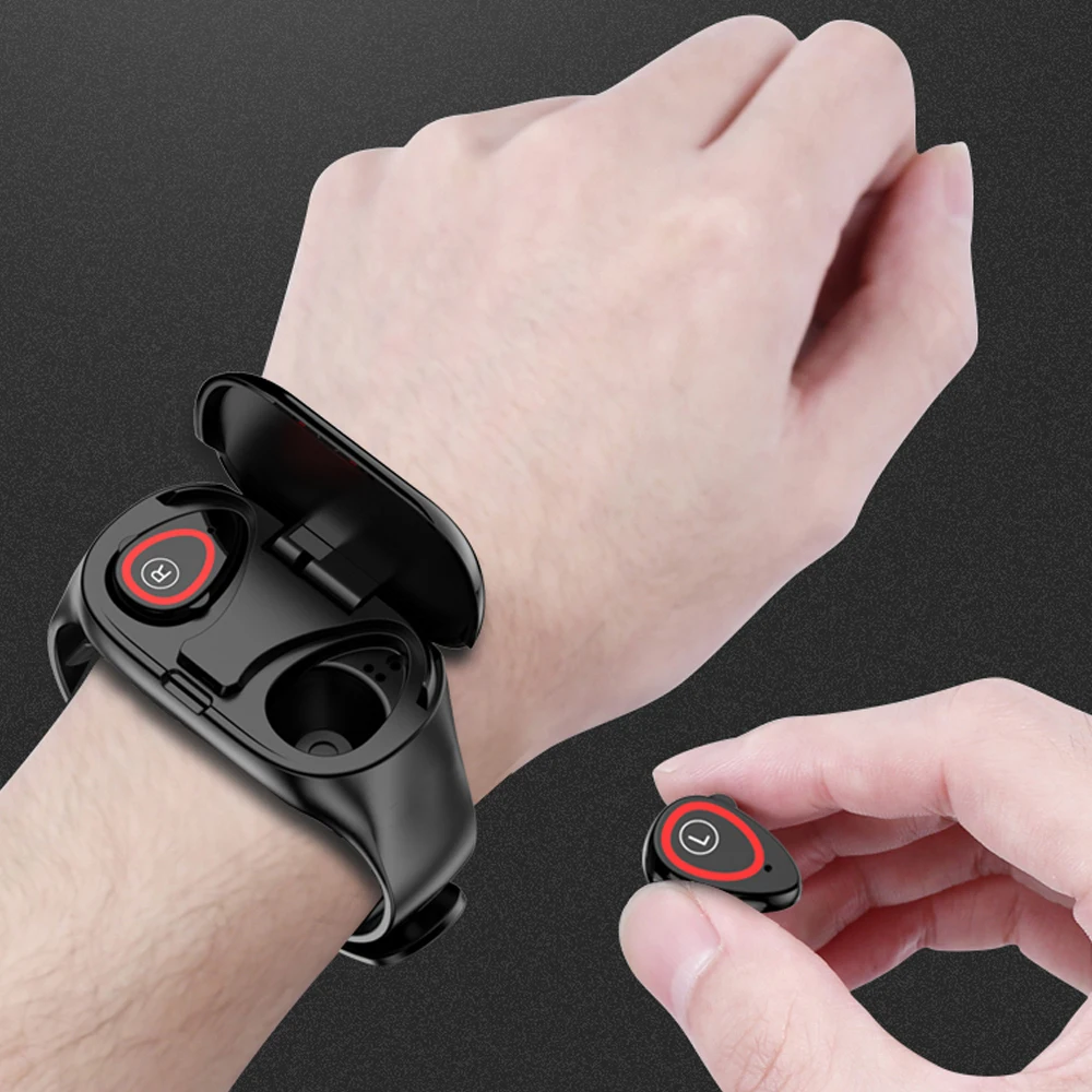 

Heart Rate Monitor Smart watch With BT Earphone Fitness Tracker Blood Pressure Monitor 2 in 1 Intelligent Watch and Earphones