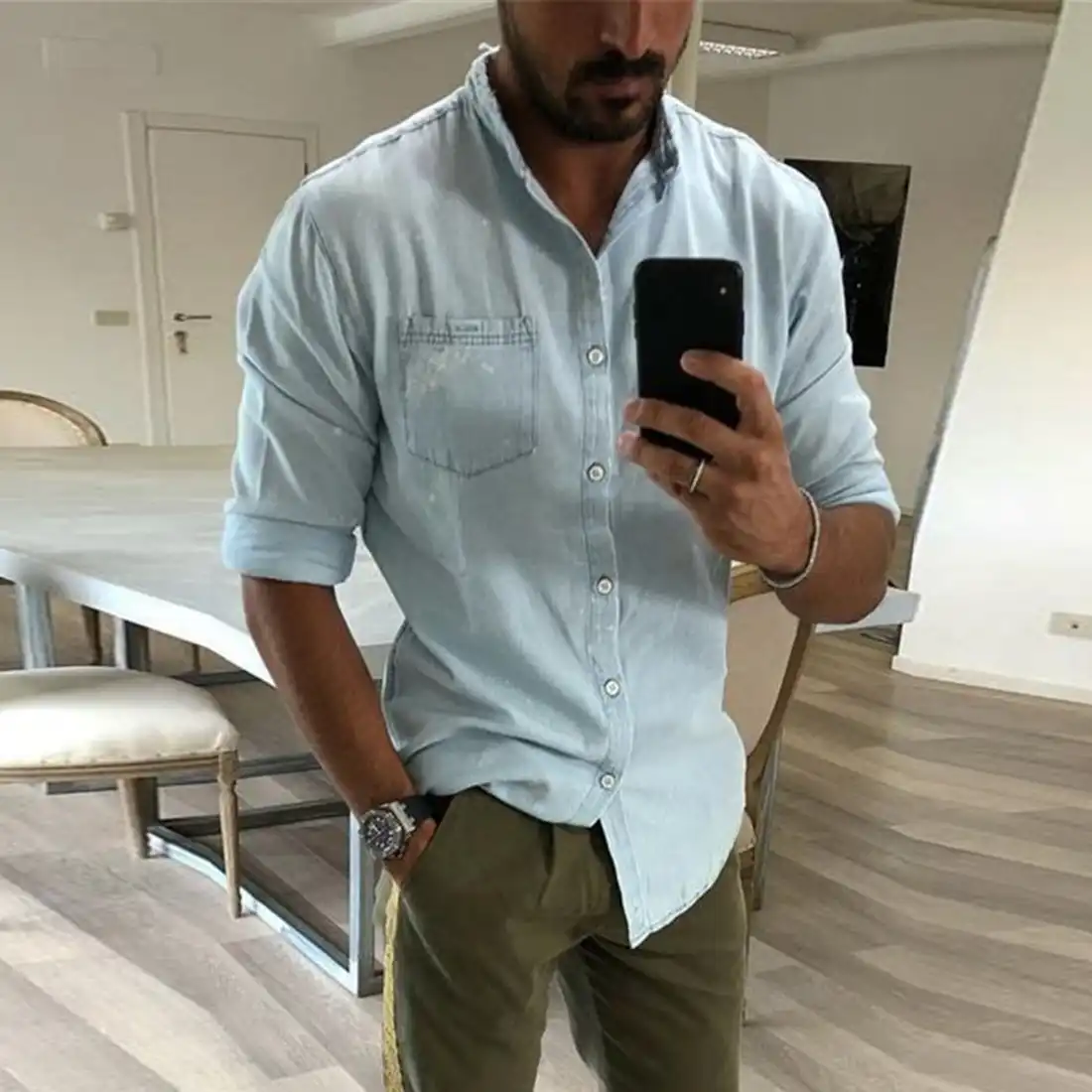 denim shirt business casual