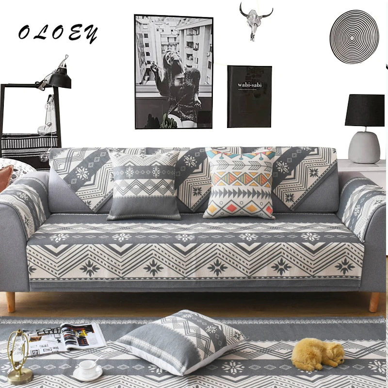 

Universal Sofa Cushion Combination Sofa Mat Couch Covers Cotton Linen Bohemian Style Sofa Slip Cover Funda Sofa 2 Plazas