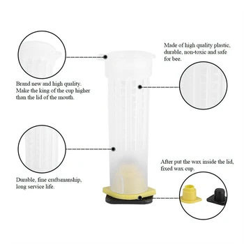 

100 Beekeeping Rearing Cup Kit Queen Bee Hair Roller-Cages Cell Holder Fixture