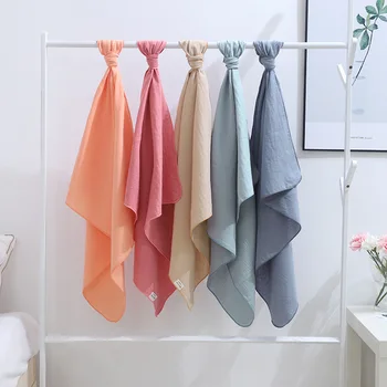 

Double Layer Cotton Gauze Bath Towel Newborn Baby Swaddle Blanket Coating Plain Gauze Baby Wrap Towel Cart Cover Blanket