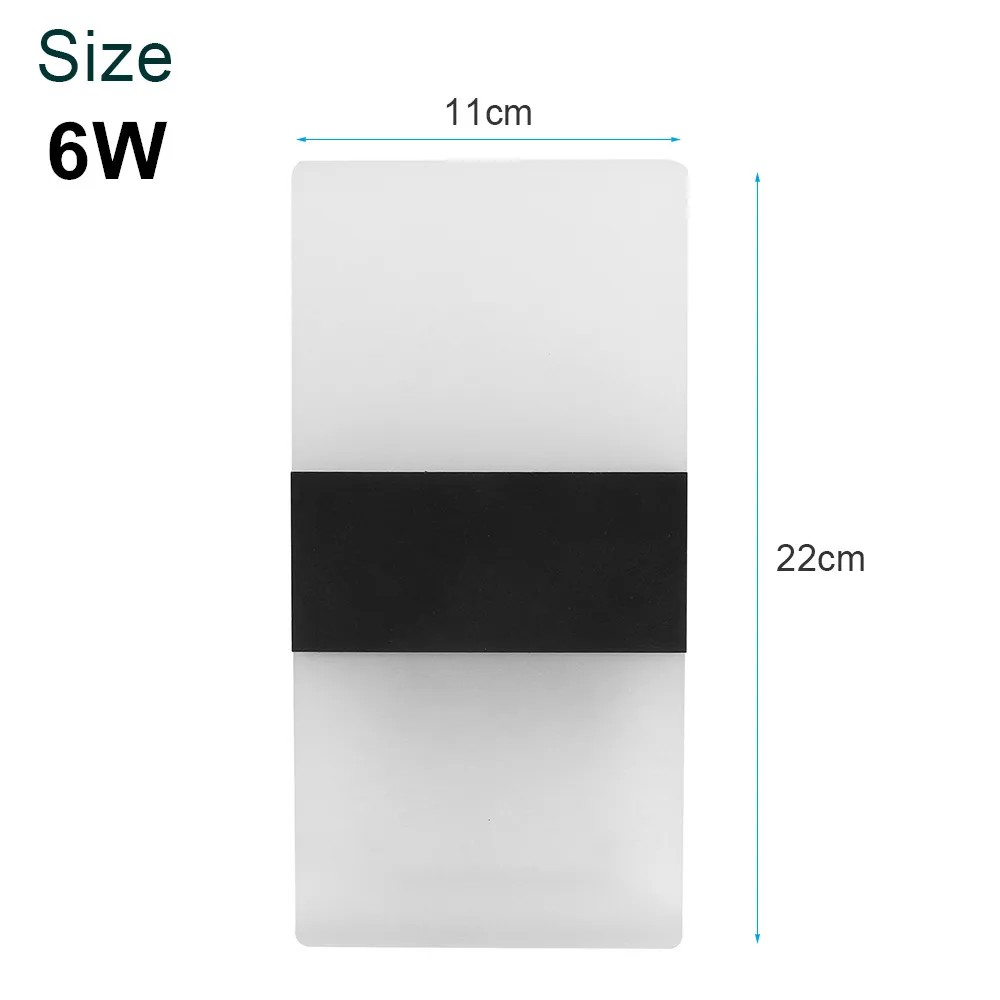 모던 실내 장식 LED 벽 램프, 위아래 더블 헤드, 침실 복도 계단용 아크릴 벽 조명, AC110V, 220V, 3W, 6W, 12W