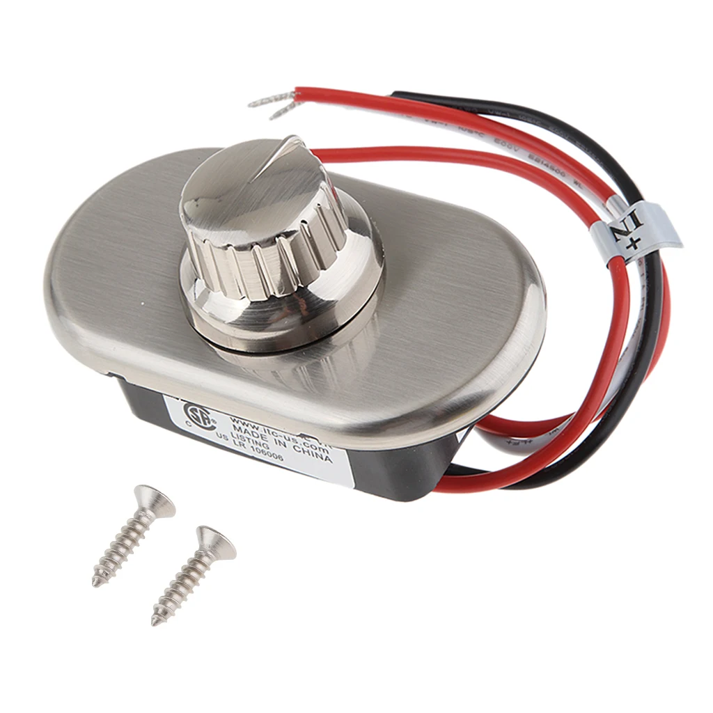 

Switch Dimmer Knob Controller 10-14V 100W 8.3A Stainless Steel Cover