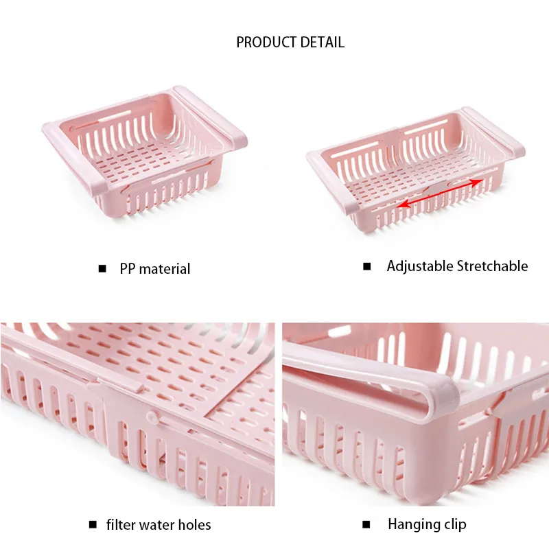 Регулируемый растягивающийся органайзер для холодильника корзина хранения