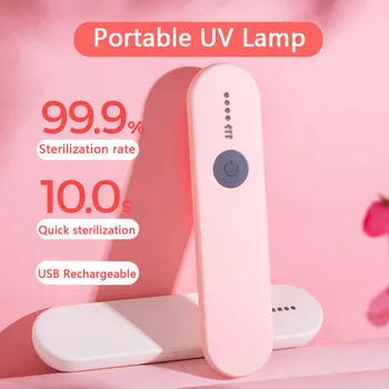 

Rechargeable mini portable sterilizer uv lamp Home business trip travel disinfection lampara uv led Handheld Led UV Sanitizer