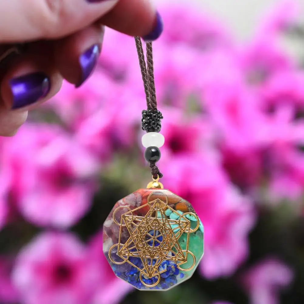 Natural Crystal Chakra Orgone Energy 7 Chakra Stones Pendant Energizing Necklace Absorbs Negative Energy Bring Lucky Necklace 2