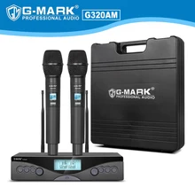 Быстрая G-MARK G320AM Беспроводная микрофонная система с регулируемой частотой Профессиональный UHF автоматический 2 ручной микрофон