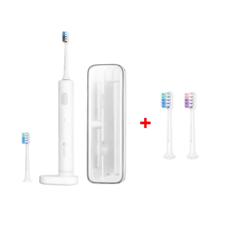 Add 2 Brush Heads Xiaomi Mijia Водонепроницаемая звуковая электрическая зубная щетка, портативная перезаряжаемая беспроводная звуковая зубная щетка, ультра звуковая зубная щетка, BET-C01 - Цвет: Add 2 Brush Heads