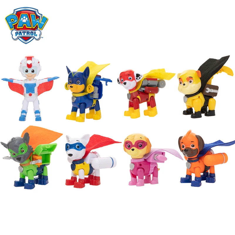 

8Pcs/Set Paw Patrol Superman Apollo Rescue Dog Cartoon Model Ryder Patrols Pups Anime Action Figure Toy Child Birthday Xmas Gift