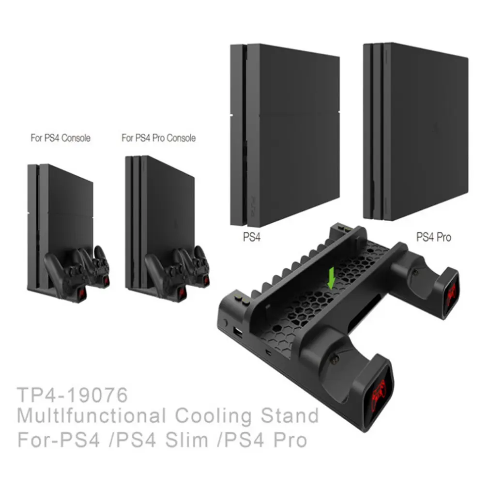 Для PS4 охлаждавентилятор охлаждения теплоотвод основание вертикальное зарядное устройство Подставка двойной контроллер зарядная док-станция для PS4/SLIM/PRO
