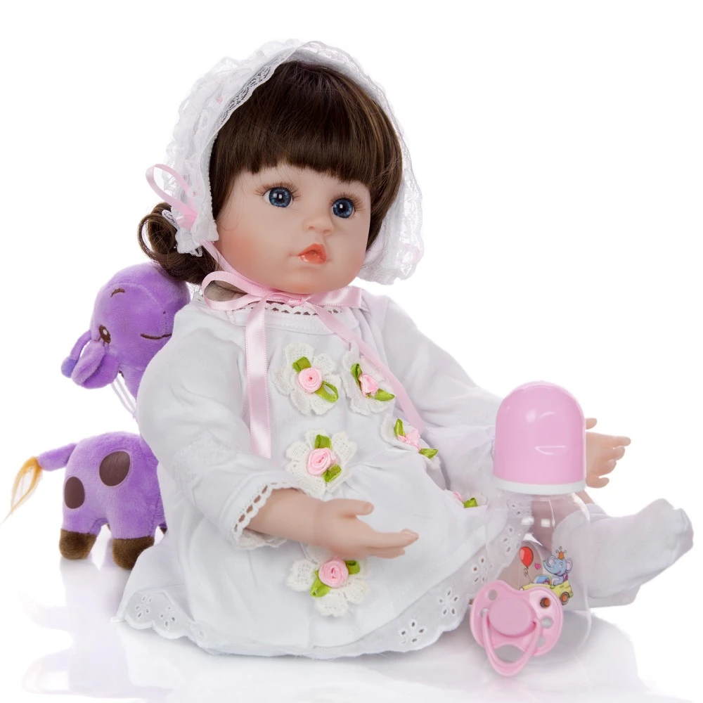 46cm 1 6kg Soft Silicone Cotton Body Reborn Dolls Alive Simulated Bonecas Beautiful Acrylic Eyes Baby Girls Toys Bebe Gift Dolls Aliexpress