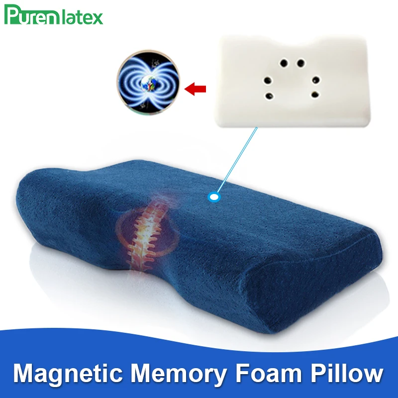 

PurenLatex Slow Rebound Pressure Pillow Magnetic Therapy Pillows Neck Cervical Vertebra Orthopedic Pillow for Eyelash Extension