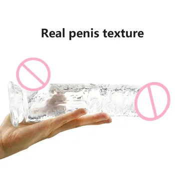 Soft Jelly Dildo Realistic Penis Strong Suction Cup Anal Butt Plug Dick Toy for Adult Erotic G-Spot Orgasm Sex Toys for Woman 5