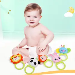Хлопковые детские погремушки игрушки для новорожденных ручные колокольчики игрушки с изображением мультяшного кролика