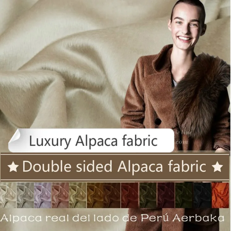 Смешанные цвета Ткань Альпака метр двойное зимнее пальто куртка Шерсть альпака ткань 150 см широкая шерстяная ткань Ткань Альпака
