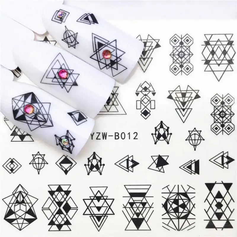 1 pcs Skull Halloween Plant Nail Sticker Water Decals Women White Flower Cat Butterfly Transfer Art Decoration m3b8v | Красота и