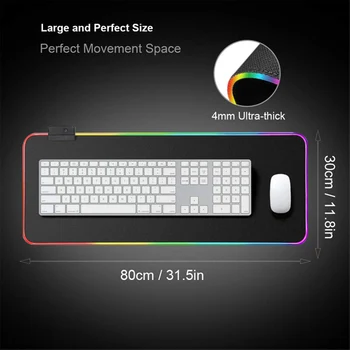 

RGB Colorful LED Lighting Mouse Pad Mat for PC Laptop Gaming PUO88