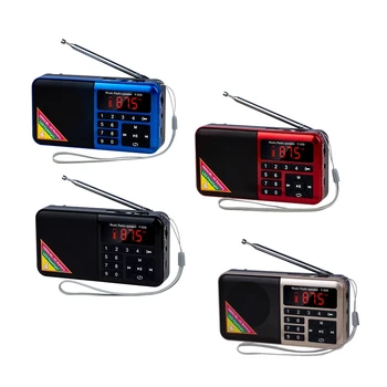 

Portable FM Radio Media Speaker MP3 Music Player Support TF Card with LED Sn Display,Flashlight and Large Ailicone Key