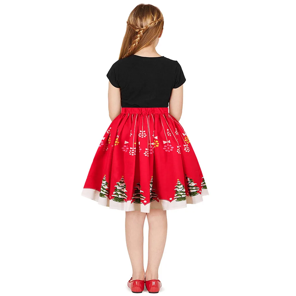 Одежда для девочек-подростков с 3d принтом; Рождественская одежда принцессы; одежда до колена; рождественское платье для девочек; Мода года