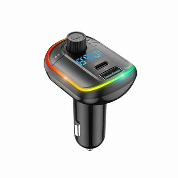 

Wireless Car FM Transmitter Handsfree Car Mp3 Player Bluetooth PD18W Dual USB Car Charger with Colorful Light