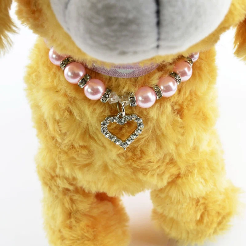 Животное щенок собака кошка жемчужное ожерелье для домашних животных аксессуары кулон домашних животных собаки ошейник для кошек и свинец ювелирные изделия
